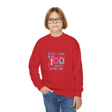 Load image into Gallery viewer, Kids Crewneck Sweatshirt - Little Miss Smarty Design, Perfect Gift for Students, Birthday, Back to School, Cute & Cozy