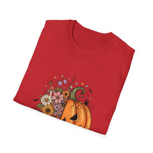 Load image into Gallery viewer, Cozy Spooky Vibes Unisex T-Shirt, Halloween Tee, Fall Apparel, Pumpkin Shirt, Casual Halloween Wear, Gift for Friends