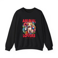 Load image into Gallery viewer, Animal Lovers Crewneck Sweatshirt | Cute Pet Sweatshirt, Gift for Dog Owners, Animal Lover Apparel, Cozy Sweatshirt