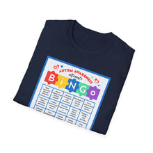Load image into Gallery viewer, Autism Awareness Bingo T-Shirt, Unisex Softstyle Tee for Fundraising Events, Family Gatherings, Awareness Month, Gift for Supporters