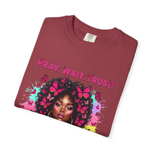 Load image into Gallery viewer, Pray Wait Trust T-Shirt, Inspirational Tee, Faith Shirt, Unique Gift, Spiritual Apparel, God Has a Plan Top