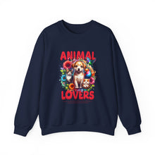 Load image into Gallery viewer, Animal Lovers Crewneck Sweatshirt | Cute Pet Sweatshirt, Gift for Dog Owners, Animal Lover Apparel, Cozy Sweatshirt