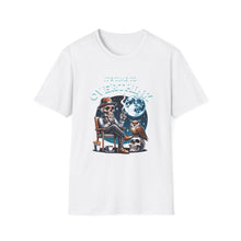 Load image into Gallery viewer, Skull & Moon Graphic T-Shirt, Unisex Halloween Tee, Cute Skeleton Apparel, Perfect for Fall, Spooky Vibes Fashion
