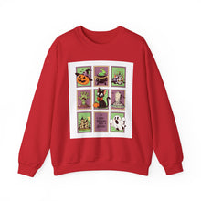Load image into Gallery viewer, Halloween Themed Unisex Crewneck Sweatshirt, Cozy Fall Layering, Spooky Season Apparel, Pumpkin, Ghost, Witch Design