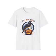 Load image into Gallery viewer, Halloween Crow Night Unisex T-Shirt, Spooky Graphic Tee, Gift for Halloween Lovers, Fall Fashion, Mens Womens Shirt