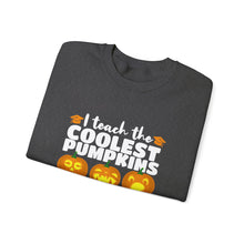 Load image into Gallery viewer, Halloween Pumpkin Crewneck Sweatshirt, Unisex Fall Apparel, Cozy Sweatshirt, Halloween Gift, Pumpkin Design, Casual Wear, Autumn Fashion