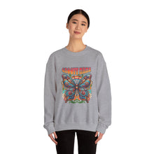 Load image into Gallery viewer, Groovy Butterfly Sweatshirt | Unisex Heavy Blend Crewneck, Retro Fashion, Gift for Nature Lovers, Cozy Layer, Spring Style