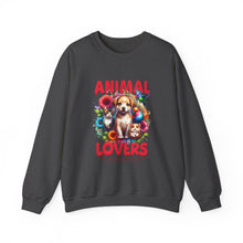 Load image into Gallery viewer, Animal Lovers Crewneck Sweatshirt | Cute Pet Sweatshirt, Gift for Dog Owners, Animal Lover Apparel, Cozy Sweatshirt