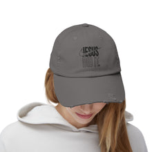 Load image into Gallery viewer, Unisex Distressed Cap - Jesus Did It Hat, Casual Fashion, Faith-Based Gift, Religious Accessory, Everyday Wear