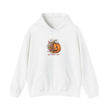 Load image into Gallery viewer, Halloween Pumpkin Floral Hoodie, Cozy Unisex Sweatshirt for Fall, Spooky Season Apparel, Perfect for Halloween Parties, Autumn Gift