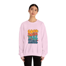 Load image into Gallery viewer, Good Vibes Sweatshirt, Cozy Crewneck with Positive Message, Perfect Gift for Friends, Casual Wear, Autumn Fashion, Unisex Clothing