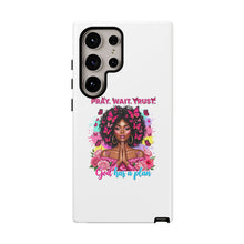 Load image into Gallery viewer, Inspirational Phone Case, Pray Wait Trust God Has a Plan, Spiritual Gift, Motivational Decor, Faith-Based Accessory