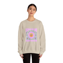 Load image into Gallery viewer, Petals of Joy Crewneck Sweatshirt, Happy Vibes Apparel, Gift for Friends, Spring Casual Wear, Youthful Style