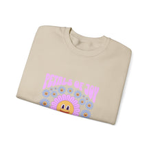 Load image into Gallery viewer, Petals of Joy Crewneck Sweatshirt, Happy Vibes Apparel, Gift for Friends, Spring Casual Wear, Youthful Style