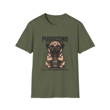 Load image into Gallery viewer, Pug Coffee Lover T-Shirt, Cute Pet Tee, Gifts for Dog Lovers, Unisex Casual Wear, Pugcino Graphic Tee, Pet Parent Apparel
