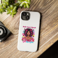 Load image into Gallery viewer, Inspirational Phone Case, Pray Wait Trust God Has a Plan, Spiritual Gift, Motivational Decor, Faith-Based Accessory