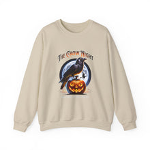 Load image into Gallery viewer, Crow Night Halloween Crewneck Sweatshirt | Unisex Sweatshirt for Fall, Halloween Spirit, Cozy Autumn Vibes, Perfect Gift