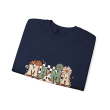 Load image into Gallery viewer, Fall Vibes Mama Sweatshirt, Cozy Crewneck for Moms, Halloween Gift, Seasonal Apparel, Autumn Fashion