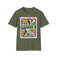 Load image into Gallery viewer, Groovy Unisex Softstyle T-Shirt, Retro Graphic Tee, Peace Sign Shirt, Flower Power Top, Vintage Style Apparel, Bohemian Summer Tee