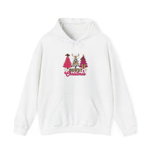 Load image into Gallery viewer, Festive Christmas Hoodie with Trees and Reindeer, Cozy Holiday Sweatshirt, Winter Gift, Christmas Apparel, Unisex Sweatshirt