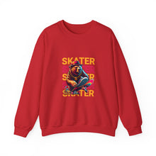 Load image into Gallery viewer, Skater Bear Crewneck Sweatshirt - Cool Aesthetic for Skate Lovers, Perfect Gift for Birthdays, Casual Wear, Unisex Sweater, Streetwear
