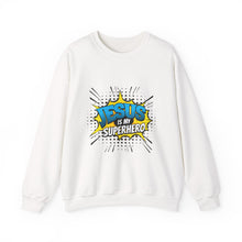 Load image into Gallery viewer, Jesus is My Superhero Sweatshirt, Unisex Crewneck, Religious Gift, Faith-Based Apparel, Inspirational Clothing, Christian Fashion