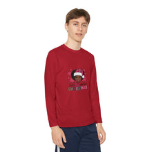 Load image into Gallery viewer, Christmas Kids Long Sleeve Tee, Just A Girl Who Loves Holiday Shirt, Children's Gift, Festive Youth Top, Winter Apparel