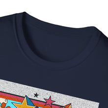 Load image into Gallery viewer, Groovy Unisex Softstyle T-Shirt, Retro Graphic Tee, Peace Sign Shirt, Flower Power Top, Vintage Style Apparel, Bohemian Summer Tee