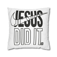 Load image into Gallery viewer, Inspirational Throw Pillow Case, Jesus Did It Decorative Pillow Cover, Christian Home Decor, Motivational Cushion, Faith-Based Gift