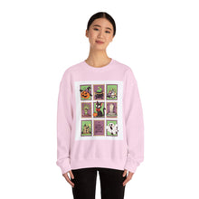 Load image into Gallery viewer, Halloween Themed Unisex Crewneck Sweatshirt, Cozy Fall Layering, Spooky Season Apparel, Pumpkin, Ghost, Witch Design