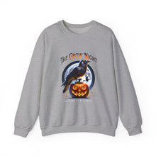 Load image into Gallery viewer, Crow Night Halloween Crewneck Sweatshirt | Unisex Sweatshirt for Fall, Halloween Spirit, Cozy Autumn Vibes, Perfect Gift