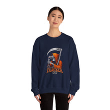 Load image into Gallery viewer, Grim Reaper Graphic Sweatshirt, Unisex Heavy Blend Crewneck, Cozy Apparel for Halloween, Gift for Ghost Lovers, Casual Wear