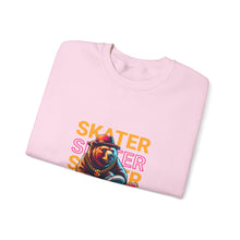 Load image into Gallery viewer, Skater Bear Crewneck Sweatshirt - Cool Aesthetic for Skate Lovers, Perfect Gift for Birthdays, Casual Wear, Unisex Sweater, Streetwear