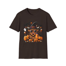 Load image into Gallery viewer, Halloween Witch Dog Unisex Softstyle T-Shirt, Cute Pet Tee, Halloween Costume, Fall Fashion, Spooky Season Top, Gift for Pet Lovers