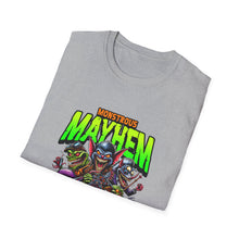 Load image into Gallery viewer, Monstrous Mayhem Unisex Softstyle T-Shirt, Graphic Tee, Halloween Costume, Gift for Gamers, Casual Wear, Fun T-Shirt