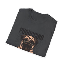 Load image into Gallery viewer, Pug Coffee Lover T-Shirt, Cute Pet Tee, Gifts for Dog Lovers, Unisex Casual Wear, Pugcino Graphic Tee, Pet Parent Apparel