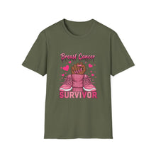 Load image into Gallery viewer, Breast Cancer Survivor T-Shirt, Unisex Softstyle Tee, Supportive Shirt, Gift for Survivors, Awareness Month Apparel