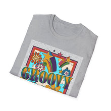 Load image into Gallery viewer, Groovy Unisex Softstyle T-Shirt, Retro Graphic Tee, Peace Sign Shirt, Flower Power Top, Vintage Style Apparel, Bohemian Summer Tee
