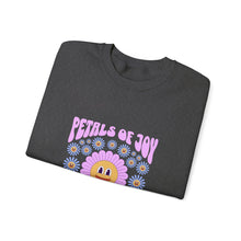 Load image into Gallery viewer, Petals of Joy Crewneck Sweatshirt, Happy Vibes Apparel, Gift for Friends, Spring Casual Wear, Youthful Style