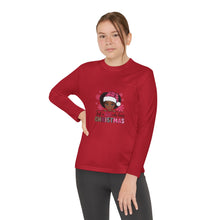Load image into Gallery viewer, Christmas Kids Long Sleeve Tee, Just A Girl Who Loves Holiday Shirt, Children's Gift, Festive Youth Top, Winter Apparel