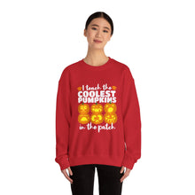 Load image into Gallery viewer, Halloween Pumpkin Crewneck Sweatshirt, Unisex Fall Apparel, Cozy Sweatshirt, Halloween Gift, Pumpkin Design, Casual Wear, Autumn Fashion