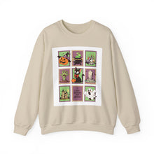 Load image into Gallery viewer, Halloween Themed Unisex Crewneck Sweatshirt, Cozy Fall Layering, Spooky Season Apparel, Pumpkin, Ghost, Witch Design