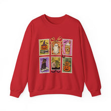 Load image into Gallery viewer, Halloween-Themed Crewneck Sweatshirt, Cozy Unisex Crew, Fall Fashion, Pumpkin Decor, Seasonal Gift, Cute Sweatshirt for October