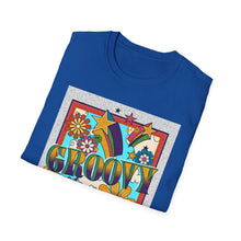 Load image into Gallery viewer, Groovy Unisex Softstyle T-Shirt, Retro Graphic Tee, Peace Sign Shirt, Flower Power Top, Vintage Style Apparel, Bohemian Summer Tee
