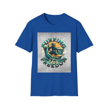 Load image into Gallery viewer, Surfing for Freedom Unisex Softstyle T-Shirt | Summer Vibe, Beachwear, Gift for Surfers, Casual Tee, Adventure Apparel