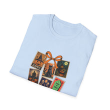 Load image into Gallery viewer, Halloween-Themed Unisex Softstyle T-Shirt, Spooky Graphic Tee, Trick or Treat Shirt, Fall Festival Apparel, Ghostly Vibe Wear