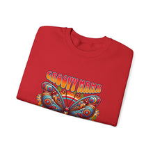 Load image into Gallery viewer, Groovy Butterfly Sweatshirt | Unisex Heavy Blend Crewneck, Retro Fashion, Gift for Nature Lovers, Cozy Layer, Spring Style