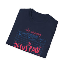 Load image into Gallery viewer, Jesus Paid It All Unisex Softstyle T-Shirt, Christian Tee, Faith-Based Shirt, Inspirational Clothing, Perfect Gift for Believers