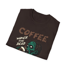 Load image into Gallery viewer, Zombie Coffee Lover T-Shirt | Unisex Casual Tee for Coffee Lovers | Halloween, Gift, Daily Wear, Softstyle Tee