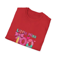 Load image into Gallery viewer, Little Miss 100 Days Smarter T-Shirt, Fun Teacher Gift, Kids' Milestone Celebration, School Spirit Shirt, Unisex Softstyle Tee
